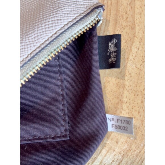 Coach Pebbled Leather Zipper Wristlet Wallet F58032 Clutch Cream - Picture 6 of 7